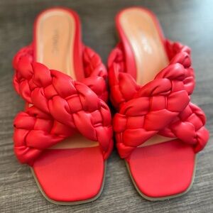 Vionic Vibrant Red Braided Sandals